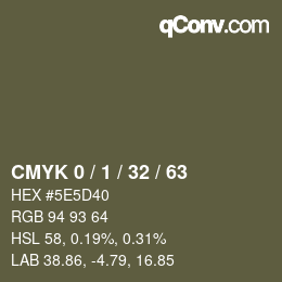 Color code: CMYK 0 / 1 / 32 / 63 | qconv.com