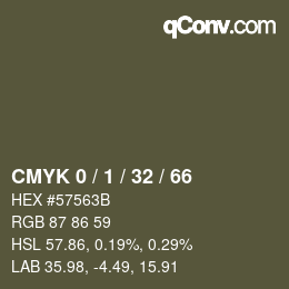 颜色代码: CMYK 0 / 1 / 32 / 66 | qconv.com