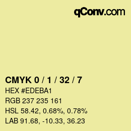 颜色代码: CMYK 0 / 1 / 32 / 7 | qconv.com