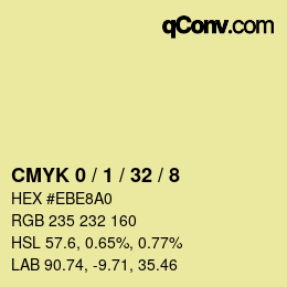 Farbcode: CMYK 0 / 1 / 32 / 8 | qconv.com