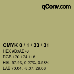 Farbcode: CMYK 0 / 1 / 33 / 31 | qconv.com
