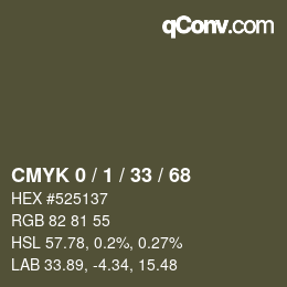 カラーコード: CMYK 0 / 1 / 33 / 68 | qconv.com