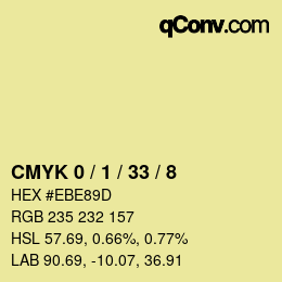 Farbcode: CMYK 0 / 1 / 33 / 8 | qconv.com