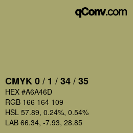 カラーコード: CMYK 0 / 1 / 34 / 35 | qconv.com
