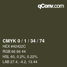 Color code: CMYK 0 / 1 / 34 / 74 | qconv.com