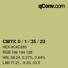 Color code: CMYK 0 / 1 / 35 / 23 | qconv.com