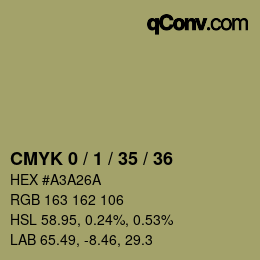 カラーコード: CMYK 0 / 1 / 35 / 36 | qconv.com