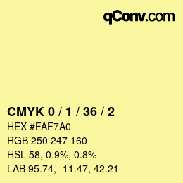 Color code: CMYK 0 / 1 / 36 / 2 | qconv.com