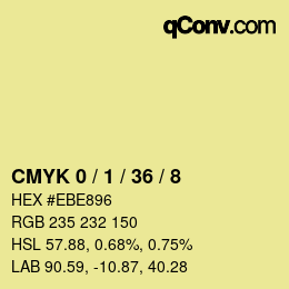 Código de color: CMYK 0 / 1 / 36 / 8 | qconv.com