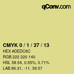 カラーコード: CMYK 0 / 1 / 37 / 13 | qconv.com