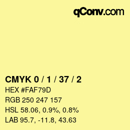 Color code: CMYK 0 / 1 / 37 / 2 | qconv.com