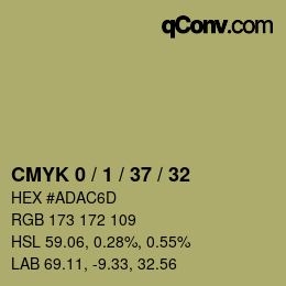 カラーコード: CMYK 0 / 1 / 37 / 32 | qconv.com