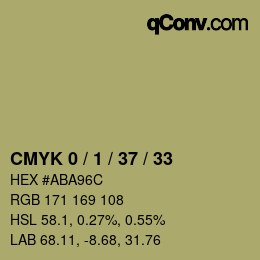 Farbcode: CMYK 0 / 1 / 37 / 33 | qconv.com