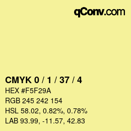 Color code: CMYK 0 / 1 / 37 / 4 | qconv.com