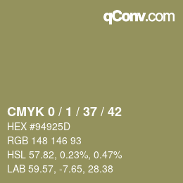 カラーコード: CMYK 0 / 1 / 37 / 42 | qconv.com