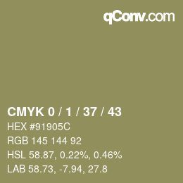 カラーコード: CMYK 0 / 1 / 37 / 43 | qconv.com