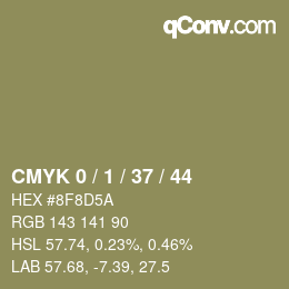 カラーコード: CMYK 0 / 1 / 37 / 44 | qconv.com