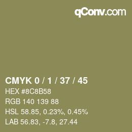 Color code: CMYK 0 / 1 / 37 / 45 | qconv.com