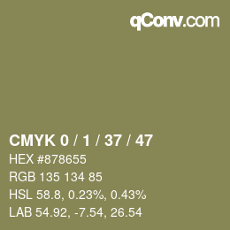 Color code: CMYK 0 / 1 / 37 / 47 | qconv.com