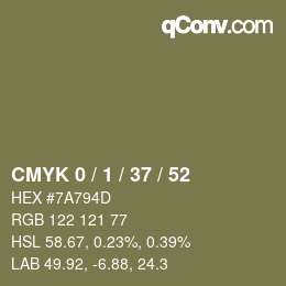 Color code: CMYK 0 / 1 / 37 / 52 | qconv.com