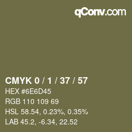 カラーコード: CMYK 0 / 1 / 37 / 57 | qconv.com