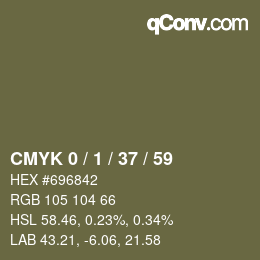 颜色代码: CMYK 0 / 1 / 37 / 59 | qconv.com