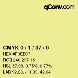 Color code: CMYK 0 / 1 / 37 / 6 | qconv.com