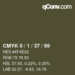 颜色代码: CMYK 0 / 1 / 37 / 69 | qconv.com