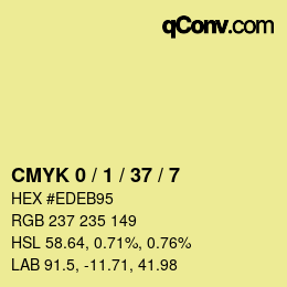 Farbcode: CMYK 0 / 1 / 37 / 7 | qconv.com