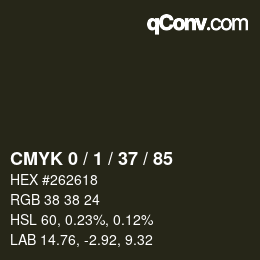 カラーコード: CMYK 0 / 1 / 37 / 85 | qconv.com