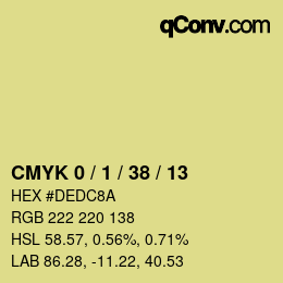 カラーコード: CMYK 0 / 1 / 38 / 13 | qconv.com