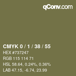 Color code: CMYK 0 / 1 / 38 / 55 | qconv.com