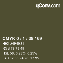 Color code: CMYK 0 / 1 / 38 / 69 | qconv.com