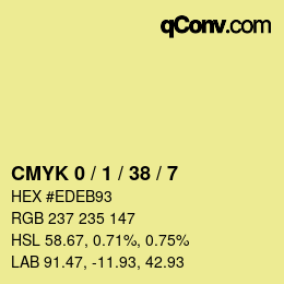颜色代码: CMYK 0 / 1 / 38 / 7 | qconv.com