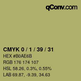 カラーコード: CMYK 0 / 1 / 39 / 31 | qconv.com