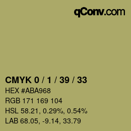 Color code: CMYK 0 / 1 / 39 / 33 | qconv.com