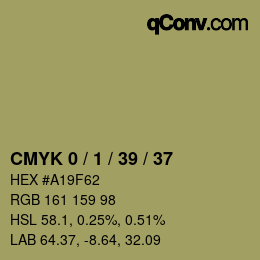 カラーコード: CMYK 0 / 1 / 39 / 37 | qconv.com
