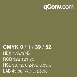 Color code: CMYK 0 / 1 / 39 / 52 | qconv.com