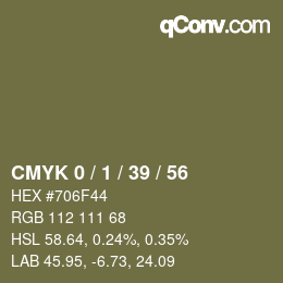 Color code: CMYK 0 / 1 / 39 / 56 | qconv.com