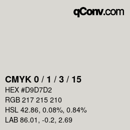 カラーコード: CMYK 0 / 1 / 3 / 15 | qconv.com