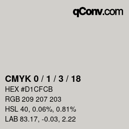 颜色代码: CMYK 0 / 1 / 3 / 18 | qconv.com