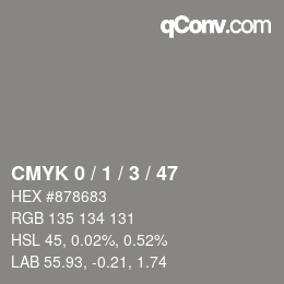 Color code: CMYK 0 / 1 / 3 / 47 | qconv.com