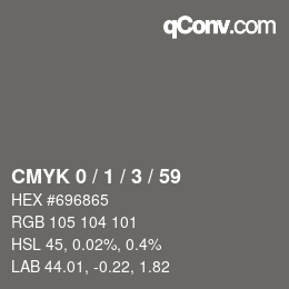 Color code: CMYK 0 / 1 / 3 / 59 | qconv.com