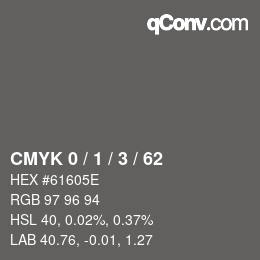 Color code: CMYK 0 / 1 / 3 / 62 | qconv.com