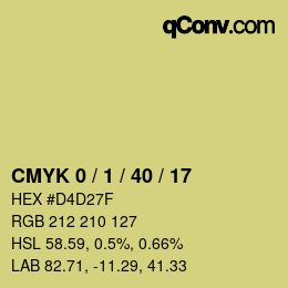 颜色代码: CMYK 0 / 1 / 40 / 17 | qconv.com