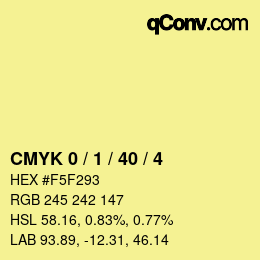 Farbcode: CMYK 0 / 1 / 40 / 4 | qconv.com