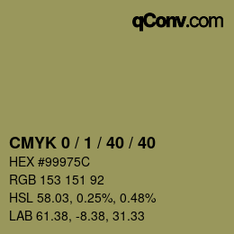 カラーコード: CMYK 0 / 1 / 40 / 40 | qconv.com