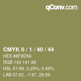 カラーコード: CMYK 0 / 1 / 40 / 44 | qconv.com