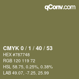 Color code: CMYK 0 / 1 / 40 / 53 | qconv.com