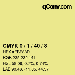 Farbcode: CMYK 0 / 1 / 40 / 8 | qconv.com